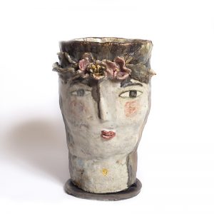 Vase en forme de visage féminin